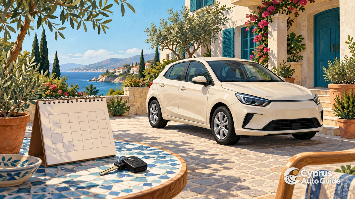 Calendar, car keys and monthly mobility checklist